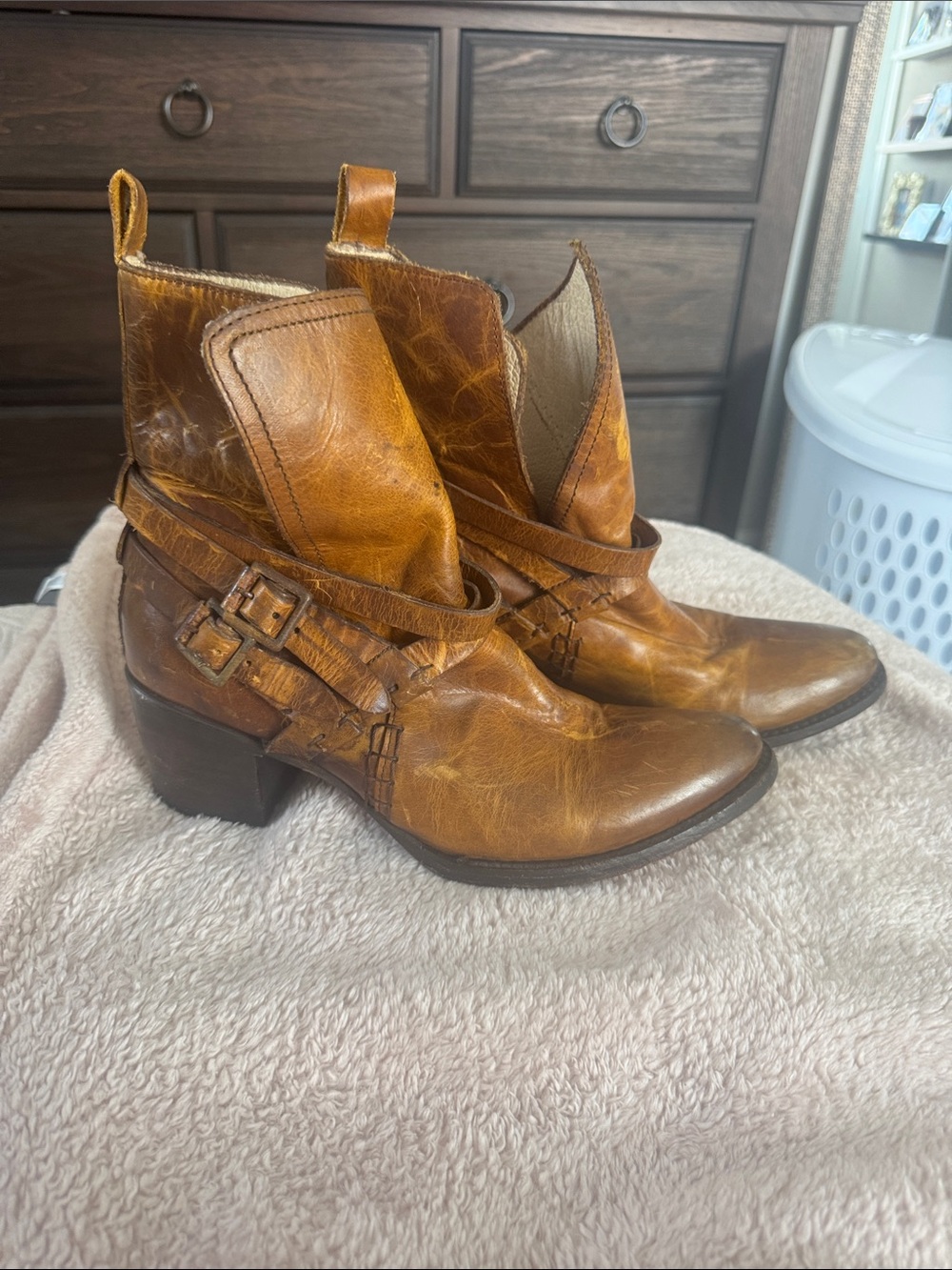 Freebird by Steven Brown Leather Western Ankle Boots